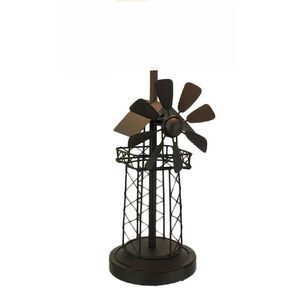 Rustic Brown Industrial Windmill Metal Table Lamp Base